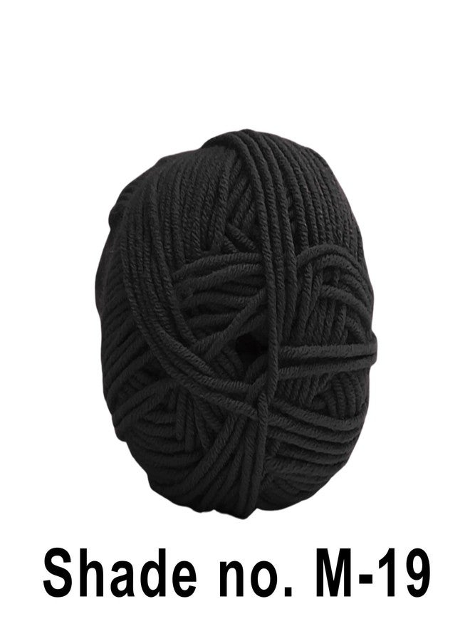 VCR 4ply Jett Black Yarn, 100 Grams Hank, 190 Meters Length, Acrylic Ball for Crochet and Knitting, Soft Crosia Threads, Pack of 1 Yarn, Suitable for DIY Crafts - Image 2